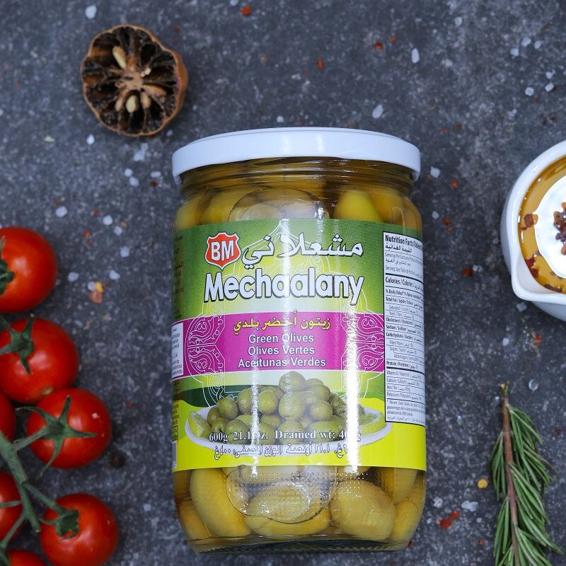 Mechaalany Lebanese green olives jar - deli products at The Meat Master Butchery