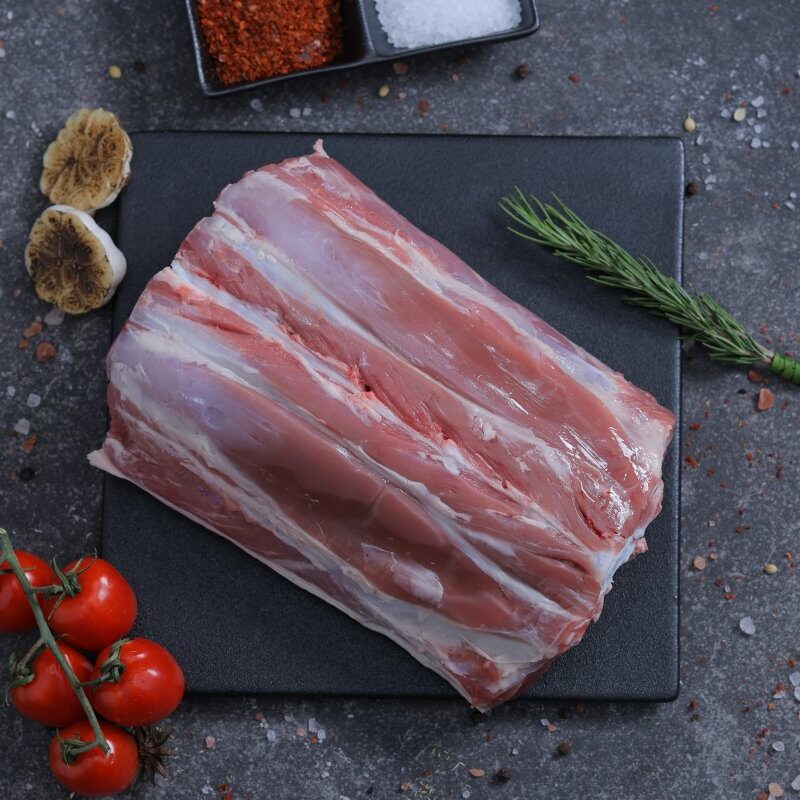 Rack of fresh raw lamb ribs with rosemary and dried garlic - The Meat Master Butchery