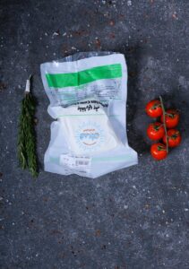 Bulgarian cow cheese block in green-stripe packaging - dairy at The Meat Master Butchery