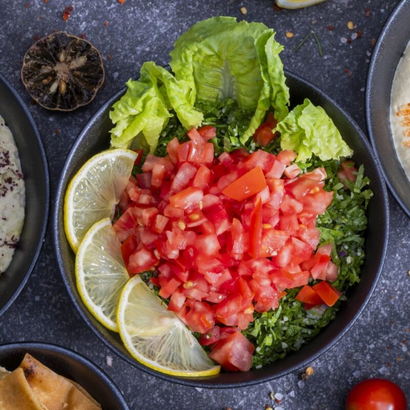 Lebanese appetisers (mukabbilat) - fresh mezze at The Meat Master Butchery