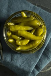 Organic pickled green peppers - deli accompaniment at The Meat Master Butchery